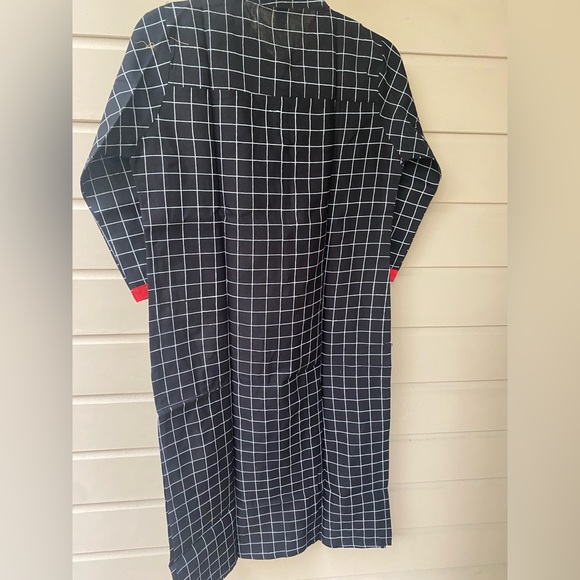 Indian kurti black checkered with embroidery size L - Picture 5 of 8